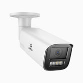 CZ804 - 4K PoE Überwachungskamera außen, 4X Optischer Zoom, 2,8-12 MM motorisiertes Varifokalobjektiv, Intelligente Zwei Lichtern Nachtsicht, Bewegungserkennung 2.0, Eingebautes Mikrophon, Alarmierung mit sirene und blitzlicht